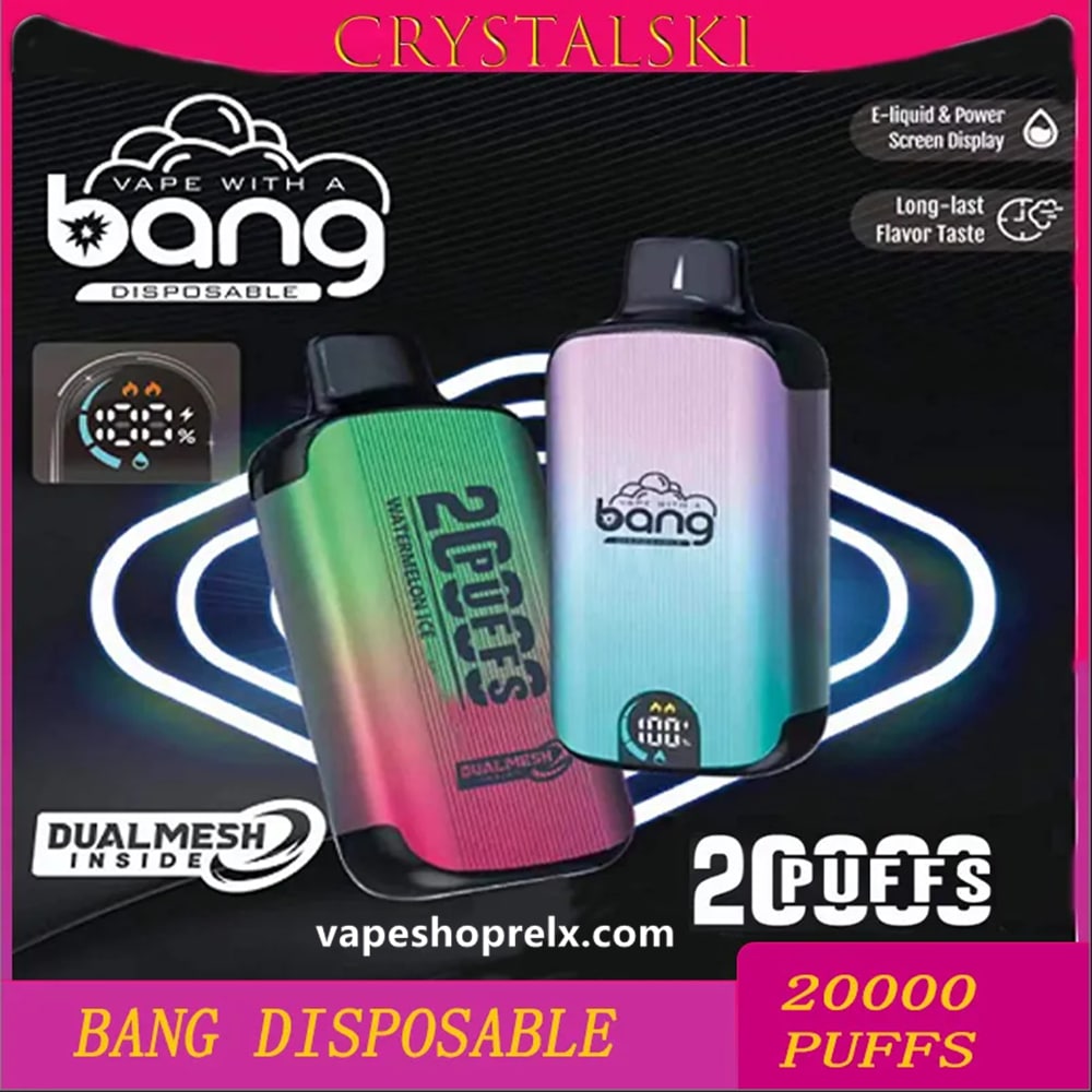 Bang DUALMESH 20000 Puffs全新一次性拋棄式霧化棒/LED顯示屏/可充電一次性電子煙 持久電量